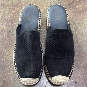 Cole Haan Black Woven Espadrille Slides